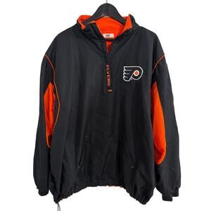 Philadelphia Flyers Orange and Black Reversible Fleece Jacket Size XL